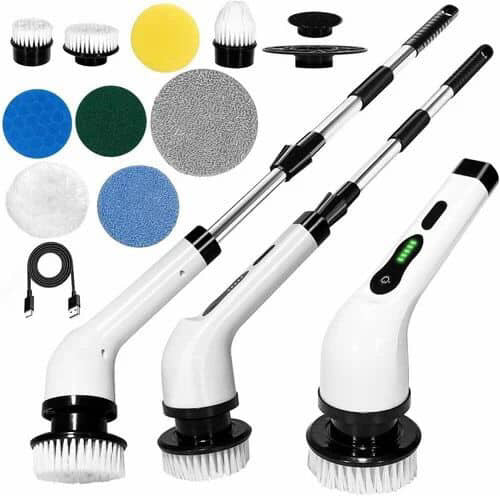 9in1 Electric Spin Scrubber – Rechargeable Cordless Cleaning Brush with Multiple Heads