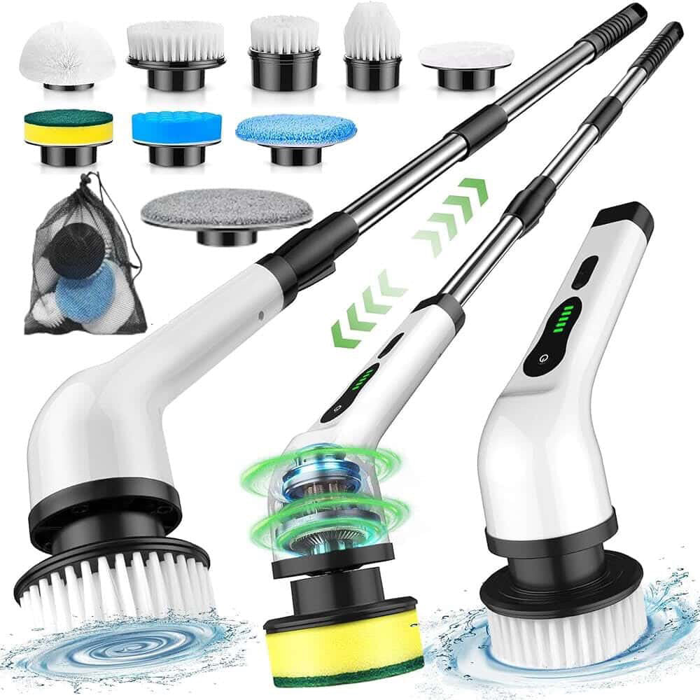 9in1 Electric Spin Scrubber – Rechargeable Cordless Cleaning Brush with Multiple Heads