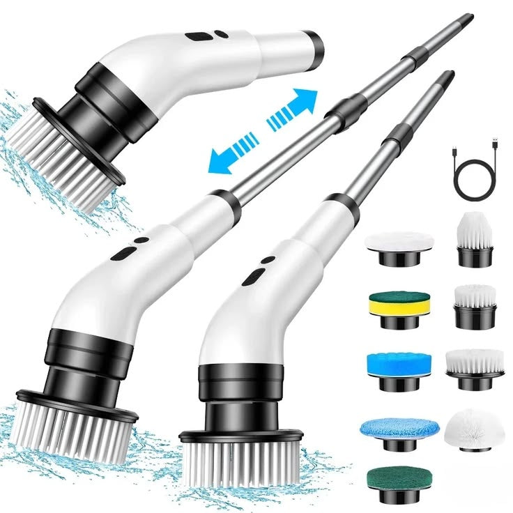 9in1 Electric Spin Scrubber – Rechargeable Cordless Cleaning Brush with Multiple Heads