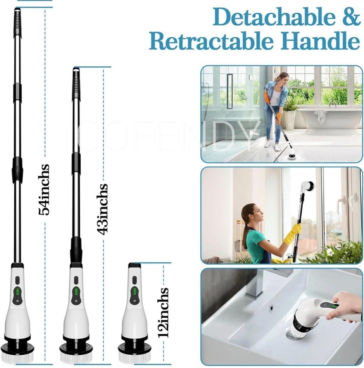 9in1 Electric Spin Scrubber – Rechargeable Cordless Cleaning Brush with Multiple Heads